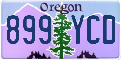 OR license plate 899YCD