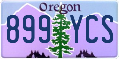 OR license plate 899YCS