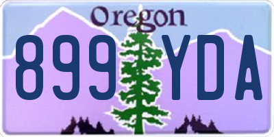 OR license plate 899YDA