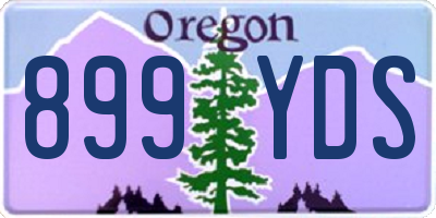 OR license plate 899YDS