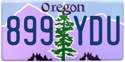 OR license plate 899YDU