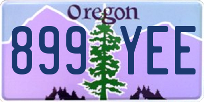 OR license plate 899YEE