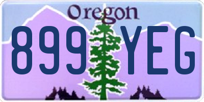 OR license plate 899YEG