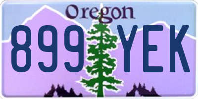 OR license plate 899YEK