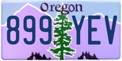 OR license plate 899YEV