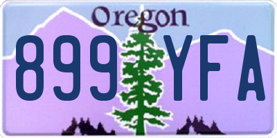 OR license plate 899YFA