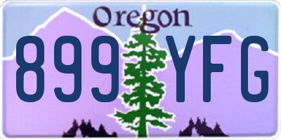OR license plate 899YFG