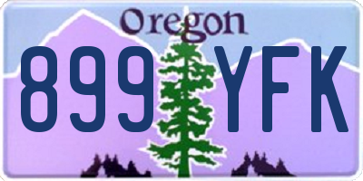 OR license plate 899YFK