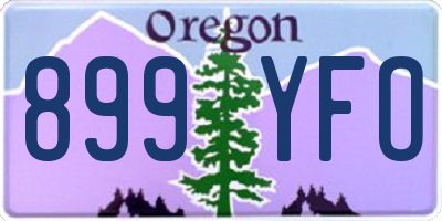 OR license plate 899YFO
