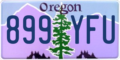 OR license plate 899YFU