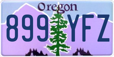 OR license plate 899YFZ
