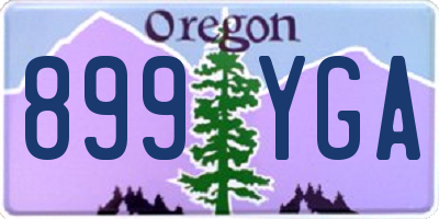 OR license plate 899YGA