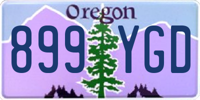 OR license plate 899YGD