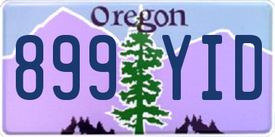 OR license plate 899YID