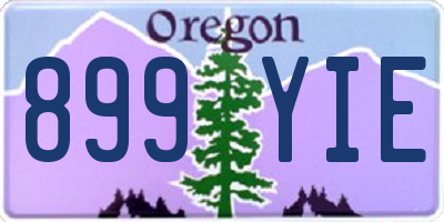OR license plate 899YIE