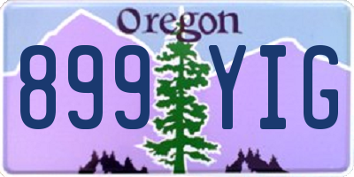 OR license plate 899YIG