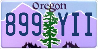 OR license plate 899YII