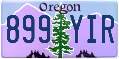 OR license plate 899YIR