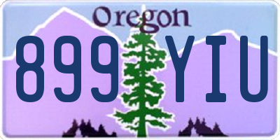 OR license plate 899YIU