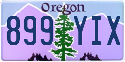 OR license plate 899YIX