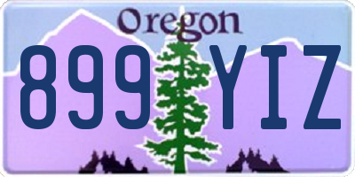 OR license plate 899YIZ