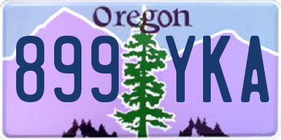 OR license plate 899YKA