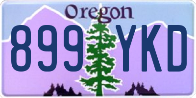 OR license plate 899YKD