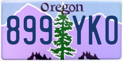 OR license plate 899YKO