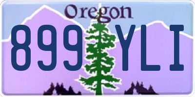 OR license plate 899YLI