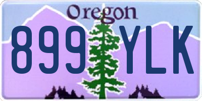 OR license plate 899YLK