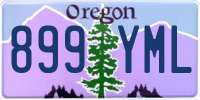 OR license plate 899YML