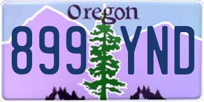 OR license plate 899YND