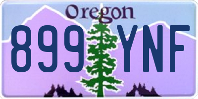 OR license plate 899YNF