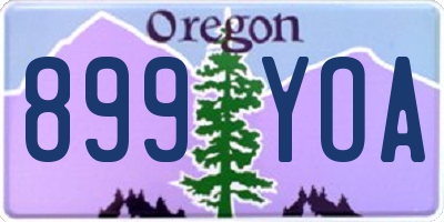 OR license plate 899YOA
