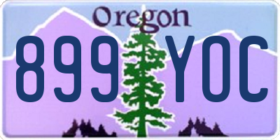 OR license plate 899YOC