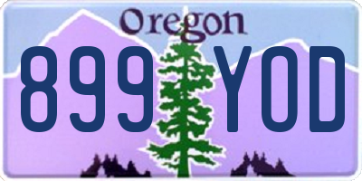 OR license plate 899YOD