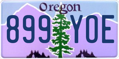 OR license plate 899YOE