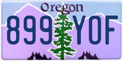 OR license plate 899YOF
