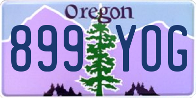 OR license plate 899YOG