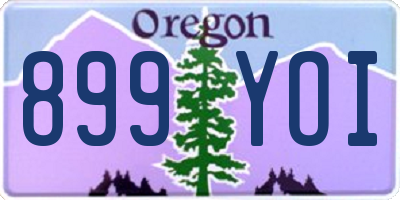 OR license plate 899YOI