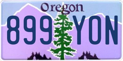 OR license plate 899YON