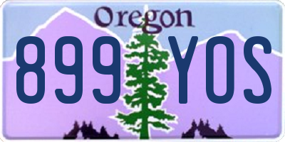 OR license plate 899YOS