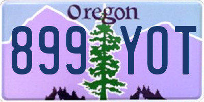 OR license plate 899YOT