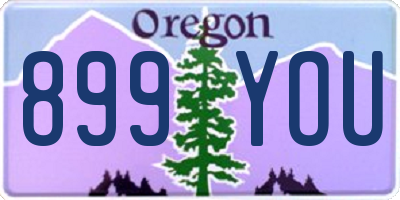 OR license plate 899YOU