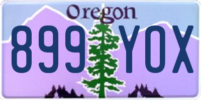 OR license plate 899YOX