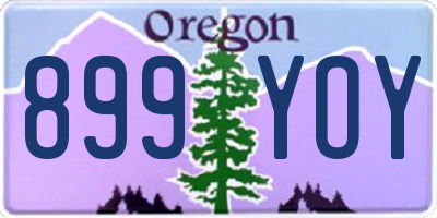 OR license plate 899YOY
