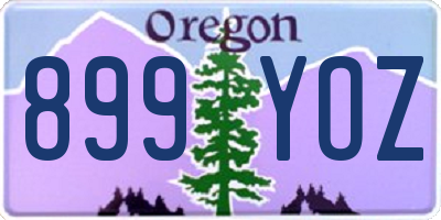 OR license plate 899YOZ