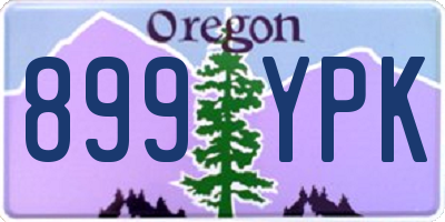 OR license plate 899YPK