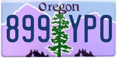 OR license plate 899YPO
