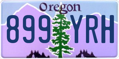 OR license plate 899YRH